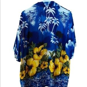 Hawaiin Shirt Banana Split Rayon Short Sleeve Tropical Hibiscus